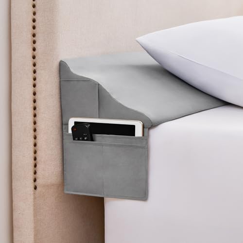 Bed Wedge Pillow for Headboard Gap, Queen, Gray
