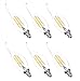 Hyperikon LED Edison Filament Candle 4-Watt (40-Watt Equivalent), Dimmable, Flame Tip, Small Base (E12), CRI 90+, 3000K (Soft White Glow), 340° Beam Angle - (Pack of 6)