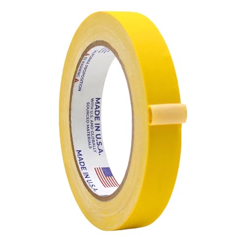 Image of WOD GTC12 Gaffer Tape, Yellow Low Gloss Finish Film, 3 /4 inch x 60 ft. (Pack of 64) Residue Free, Non Reflective Cloth Fabric, Secure Cords, Water Resistant, Photography, Filming Backdrop