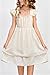 PopReal Tween Girls Summer Dresses Kids Double Hem Layer Ruffle Sleeve Polka Dot Dress White 5t
