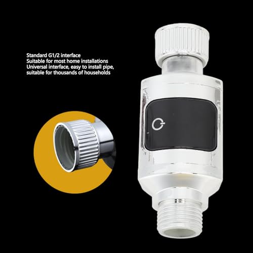 Haofy Thermomètre de Douche à Affichage Numérique LED étanche en Acier Inoxydable, Moniteur de Température de l'eau avec écrou de 1/2 Pouce pour la Maison, la Salle de Bain, la