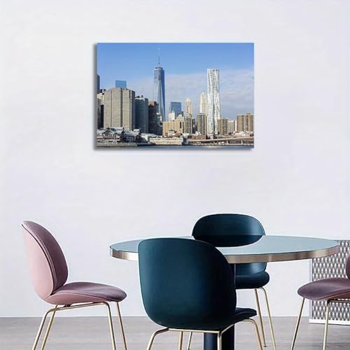 Toile paysage urbain pour salon et salle de réunion cadre intérieur LSYALUCK 90x140