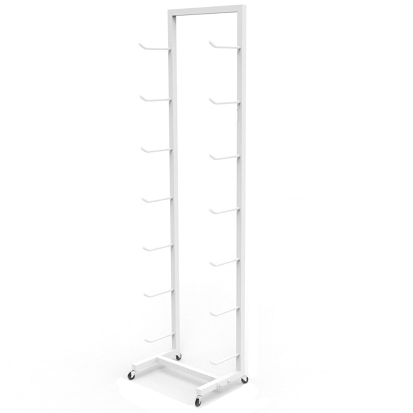 JYHHGDS 7-Tier Yoga Mat Storage Cart with Wheels, Large Floor Standing Organizer for Pilates & Workout Bands, Metal Yoga Mat Rack for Home Gym & Garage (White, 150cm/59in)