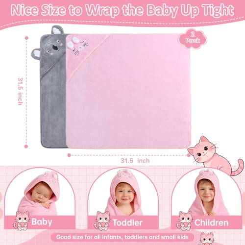 Image of Hooded Baby Towels 2 Pack, Baby Bath Towels for Newborns Essential