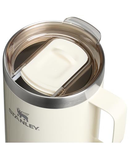 Image of STANLEY Everyday Camp Mug 24oz | Drink Through Lid | Cup for Coffee, Tea and Drinks | Insulated Stainless Steel Coffee Mug | BPA-Free | Cream Gloss