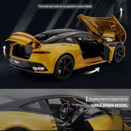 Image of Scale Exclusive Alloy Metal Pull Back | Die-cast Car Model with Sound Light Mini Auto Toy for Kids Metal Model Toy Car with Sound and Light (1.22 Scale- A|M -Yellow)
