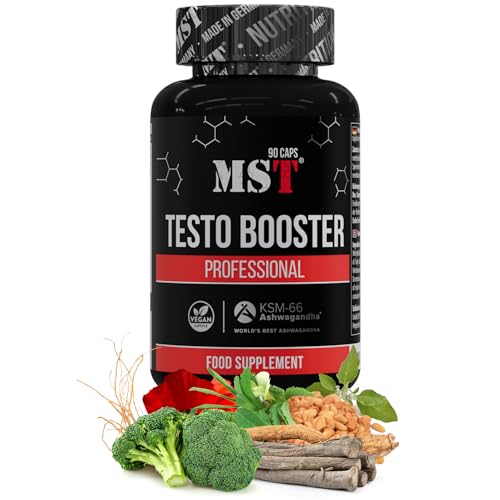 MST® Testo Booster Professional – 90 Kapseln (30 Tage) – Hochwertige Testosteron-Formel mit Maca, Fenugreek, Ashwagandha KSM-66®, Sibirischem Ginseng, Zink, Selen & Bor – Laborgeprüft, Made in Germany