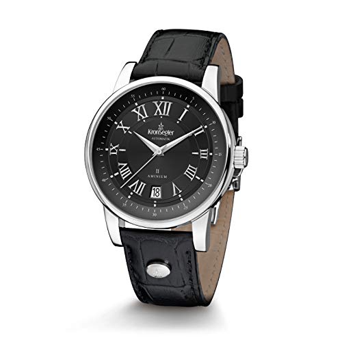 Preisvergleich Produktbild Kronsegler "Aminium II Automatik Stahl-Onyx mit Lederband