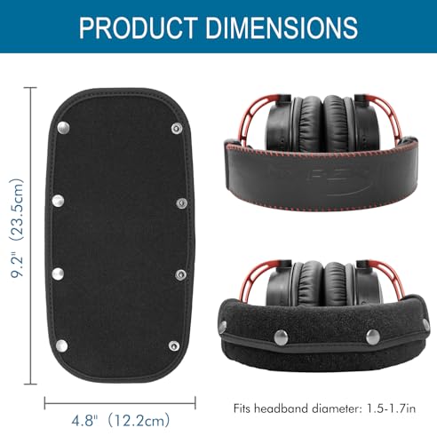 Image of GEVO Replacement Headphone Headband Cover for HyperX Cloud & Alpha,Cloud 1 /2 /3 /Pro,Cloud X /Core,Flight,Stinger Gaming Headset,Headband Cushion Easy Installation No Tool Needed-Velvet Black