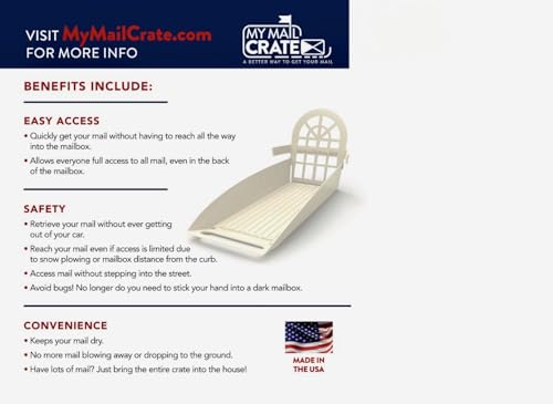 MyMailCrate My Mail Crate - Sliding Mailbox Tray, Mailbox Insert, Extender. Large Size - Your Mailbox Should be at Least 7.5 inches Wide., White - Thumbnail 7