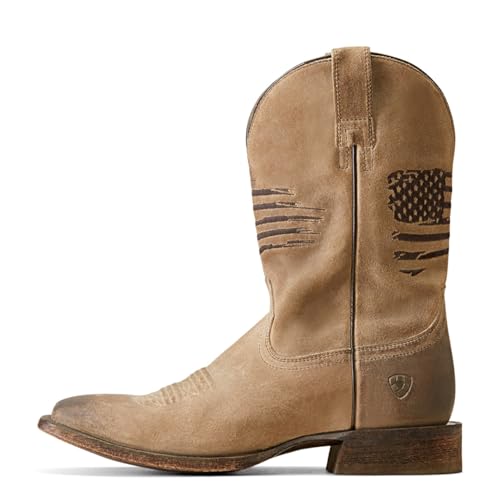 ARIAT Men's Circuit Patriot Western Boot - Burned Grey Roughout, 8.5 Wide