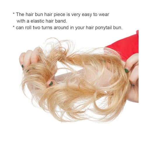 Włosy naturalne do przedłużania kok do włosów dla kobiet, dziewcząt, elegancki wygląd, platynowy blond