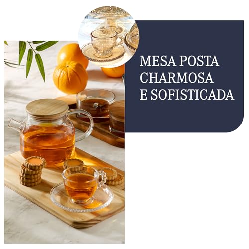 CJ 4 XÍCARAS CAFÉ CRISTAL COM PIRES PEARL 80ml TRANSPARENTE