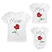 Produktbild Passende Mutter und Tochter Kleidung T-Shirt Rote Rose gedruckt weißes Hemd Familie Baby Kid Mädchen Outfit