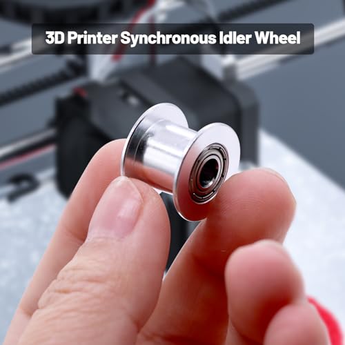 Piuluvor® GT2 Pulley 10mm, GT2 Riemenscheibe Aluminum Zahnloses Idler 20 Zähne 5mm Bore für 3D Drucker 10mm Breite GT2 Zahnriemen (10 Stück)