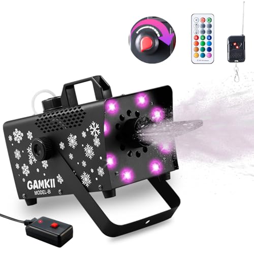 800w snow machine speed control snow maker with 8 led lights amp 13 lighting color amp 4 lighting mode snowflake making machine for outdoor backyard christmas wedding party and stage