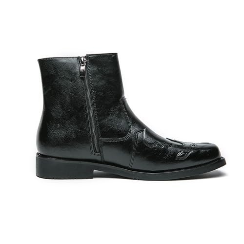 Men's Fashionable Leather Boots, Practical Wear-Resistant Equestrian Boots, Small Medium-Sized Leg Buckle Military Training Combat Outdoor Hiking Shoes2