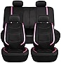 TLH Automotive Car Seat Cover Pink Galaxy13 Metallic Striped Deluxe Leatherette Built-in Pockets Anti-Slip Protection Universal Fit Car Seat Covers for Most Cars, Trucks, SUVs and Vans