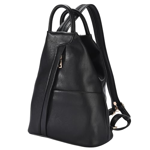 DONBOLSO Damen Rucksack Tasche Umhängetasche aus Lederimitat – 2-in-1...