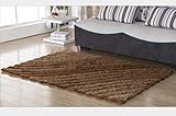 qunxun Moderner 3D Elastischer Seidenteppich Wohnzimmer Schlafzimmer Teppich Voller Teppich 200 X 300 cm Kaffee Wellen