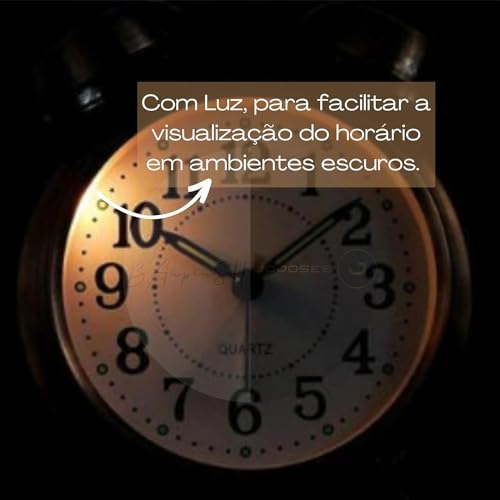 Relógio de Mesa Vintage Antigo Clássico Despertador Com Luz Led Noturna Em Metal Analógico BAnpinSH