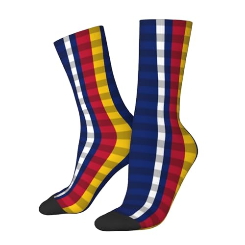 SIYTUAU Global War On Terrorism Service Medal Ribbon Socks For Women Men Cushion Athletic Crew Socks Casual Wicking Socks