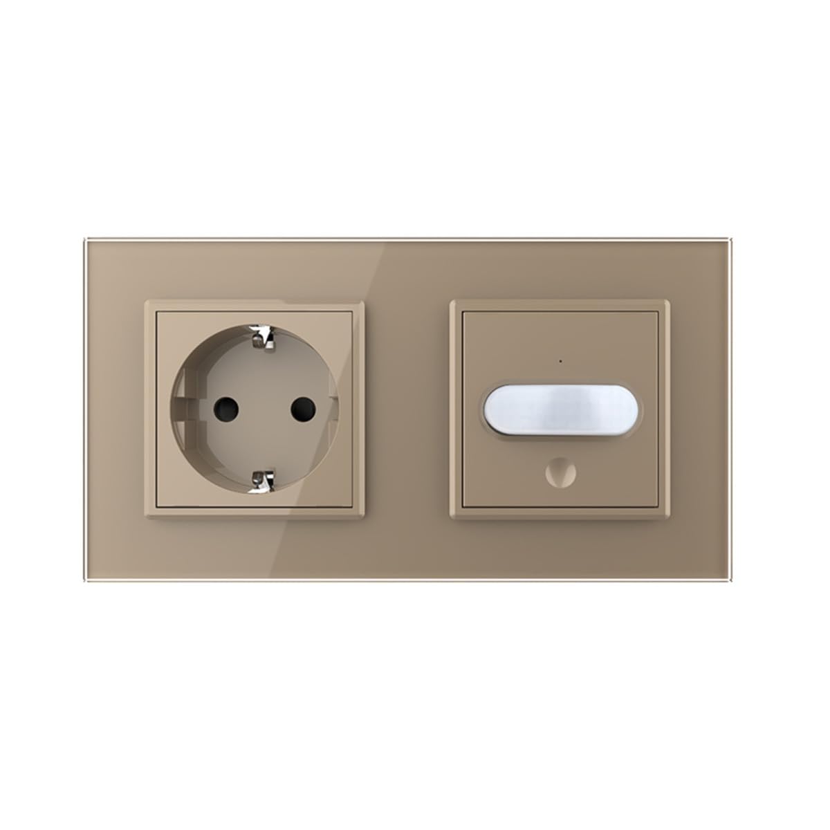Prise Double Livolo Avec Détecteur De Mouvement PIR Et Interrupteur Tactile – Commande Automatique/Maruelle – Installation Encastrée – Schuko UE