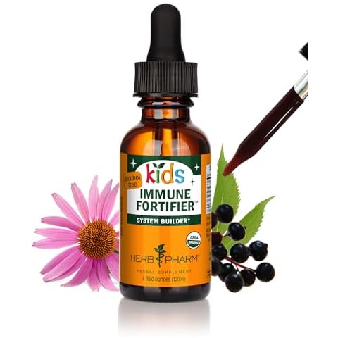 Herb Pharm Kids Certified-Organic Alcohol-Free Immune Fortifier Liquid Herbal Formula, 1 Ounce Cover