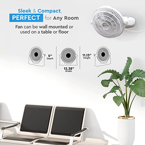 Comfort Zone Powrcurve Czhv101Sg 9" 3-Speed Wall-Mountable Floor Fan With 180-Degree Adjustable Tilt, 6-Blades, (Bracket Included), Silver/Gray #TOP3