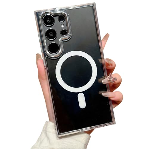 Coque magnétique pour Samsung Galaxy S24 Ultra et S23 S22 transparente antichoc