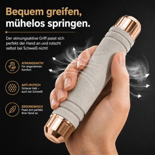 Cavobo Springseil Erwachsene Fitness Verstellbar mit Hautfreundlichen Schaum Griffe, 3 Meter Länge Einstellbar PVC Seil… – Ansicht 4