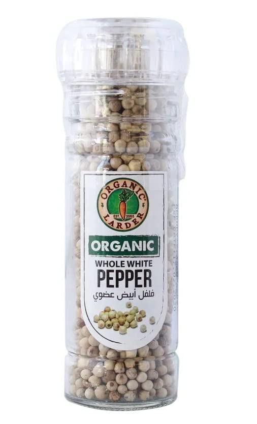 ORGANIC LARDER ORGANIC WHITE PEPPER WHOLE 70G