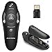 Wireless Presenter Clicker - Drahtloser USB Presenter, 2.4 GHz PowerPoint-Präsentations-Clicker, Präsentationsfernbedienung Pointer, Presenter-Flip-Pen für Schule oder Büro (Schwarz)