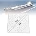 Chart Drawing Triangle Ruler Precise Scale Transparent 300mm Acrylic Easy to Use for Nautical Navigation and Technical Drafting