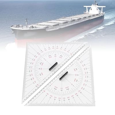 Chart Drawing Triangle Ruler, Navigation Parallel Ruler Ship Drawing Triangle 300mm Acrylic Precise Engraved Scales Adjustable for Boats Yachts Ships