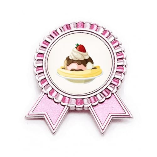 Broche fraise banane rose en métal pour sublimer un manteau de saison