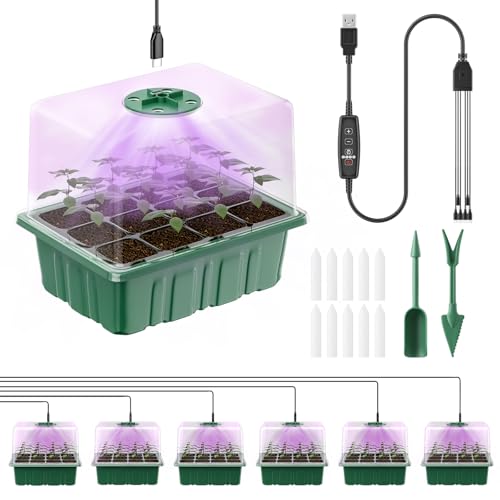 Pawfly 6 Pack Seed Starter Kit, 72 Cells, Seed Starter Trays