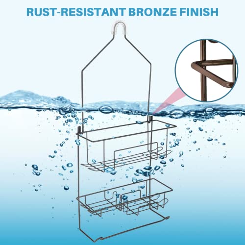 Kefanta Hanging Shower Caddy Over Shower Head, Bathroom Shower Organizer, Shower Storage Rack, Shampoo And Soap Holder, Bronze #TOP6