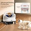 Happypaw Open-Top Self Cleaning Litter Box - Large Capacity Automatic Litter Box for Multiple Cats with Safety Protection, App Control, Odor-Free, Anti-Leakage Material, Includes Trash Bags