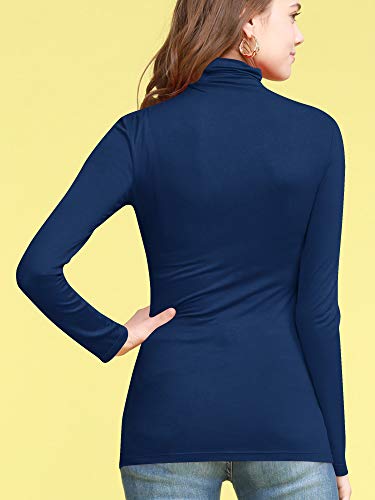 Image of Lock and Love Women's Turtleneck Top Lightweight Long Sleeve Slim Fit Pullover, Soft Rayon Stretch Layering Basic, S-3XL