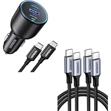 UGREEN Bundle 130W USB-C Car Charger + 2x 100W USB-C Cables