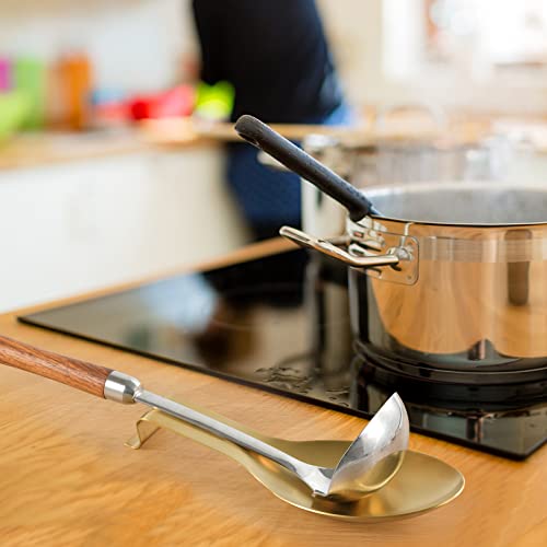 Luckyiren Stainless Steel Spoon Rest, Ladle Holder, Spatula Rest, Drip Stand, Utensil Resting Stand Gadgets Organizer Storage Soup Spoon Tong For Kitchen Counter Stove Top, Large Size 3.8 X 10 Inch #TOP3