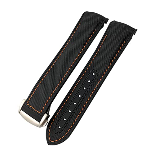 Bracelet montre nylon 22mm orange pour Omega Planet Ocean 600 8900 silicone
