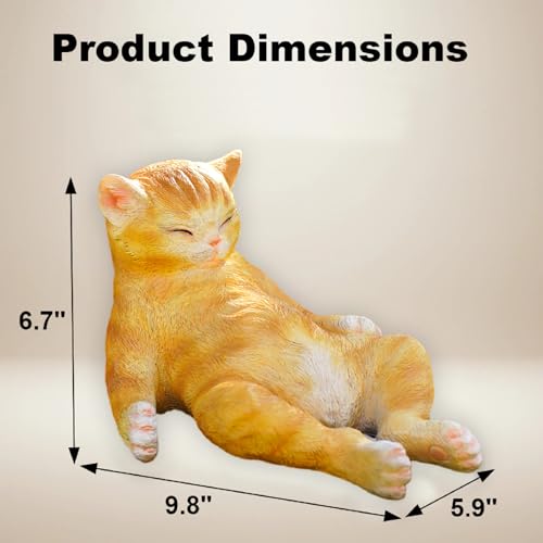 Estatua Decorativa de Gato de Resina para Jardín 9.8 in miniatura 2
