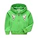 Produktbild HAOKTY Unisex Kinder Jungen Mädchen Sports Style Hooded Sweatshirt Jacke Kapuzenpullover (Grün, 122/128)