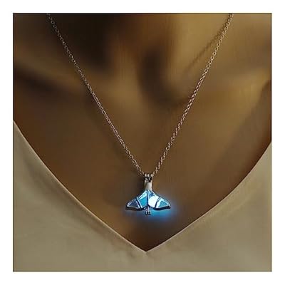 Collar Luminoso De Cola De Pez Creativo - Serie Luminosa Collar De Amistad Collar Que Brilla En La Oscuridad Accesorios De Joyería Que Brillan Para Mujeres Hombres Adolescentes Niñas,Azul Oscuro,Lo | Ya disponible en tu tienda friki favorita! En mundofriki.es!