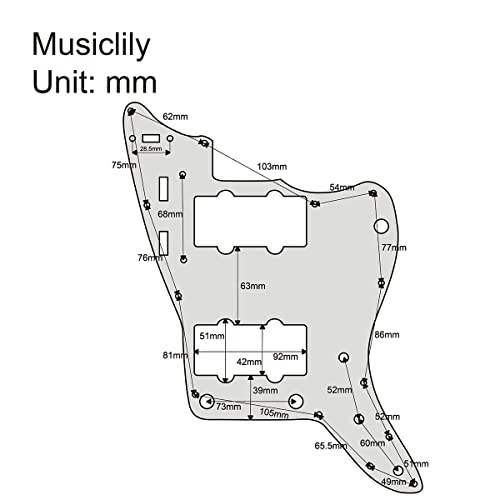Musiclily Pro 13 Furos Vintage 60s Jazzmaster Escudo de Alumínio Pickguard para Fender American Vint