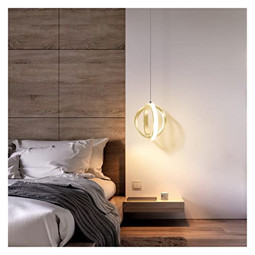 Lustre moderne à LED sphérique or avec éclairage de lustre à tête unique