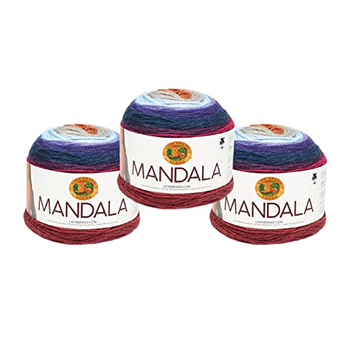 Lion Brand Yarn, Mandala DK Crochet Yarn, Griffin, Multicolor, 3 Pack