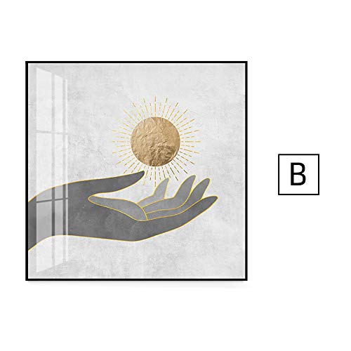 Poisson peinture décorative moderne sur toile soleil abstrait art mural 23,6 pouces 2pcs - 2